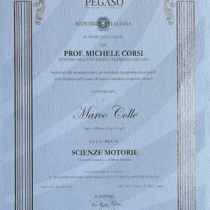 Marco Colle Laurea Scienze Motorie